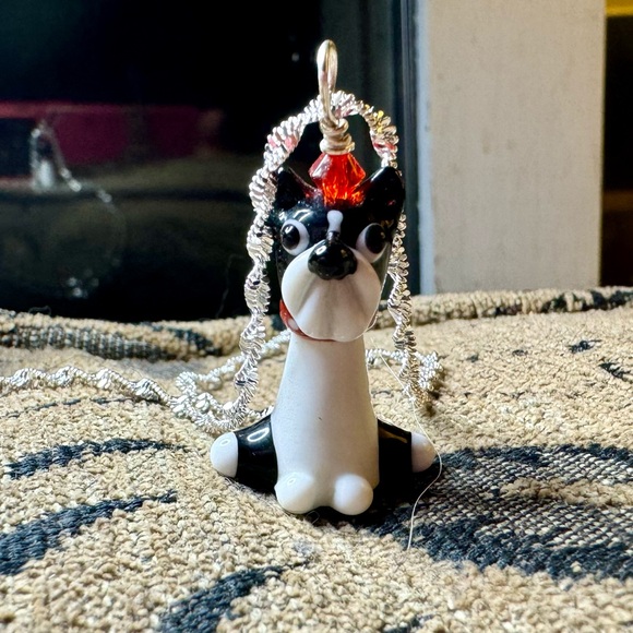 🔥Host Pick🔥 Lampwork dog pendant on cheap chain. - Picture 3 of 5